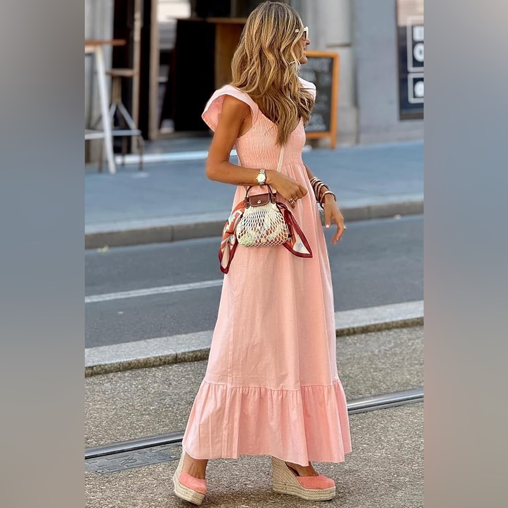 Closet Pink Off-the-Shoulder Flutter Sleeve Sundress M BNWT